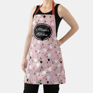 Tablier Snowman Snowflake hiver Personnalisé Noël Apron