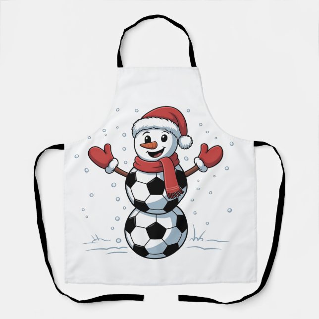 Tablier Snowman Soccer Noël Père Noël Baseball Sport (Recto)
