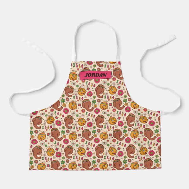 Tablier Snuffleupagus et Big Bird Super Flower Motif (Recto)