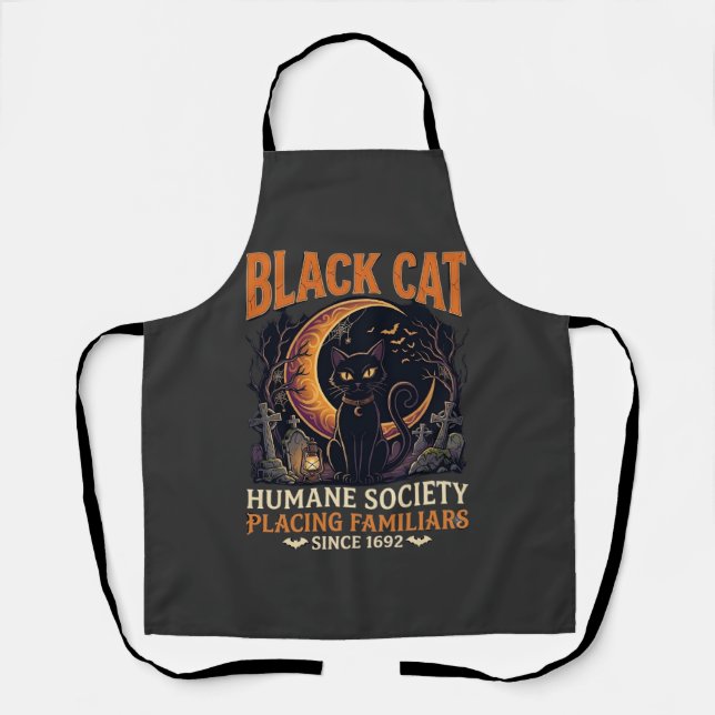 Tablier Société humanitaire du chat noir Halloween Croissa (Recto)