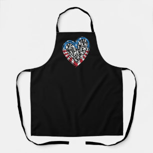 Tablier Softball - American USA Flag Heart