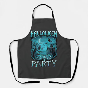 Tablier Soirée Halloween Maison Hantée Citrouilles Crâne S