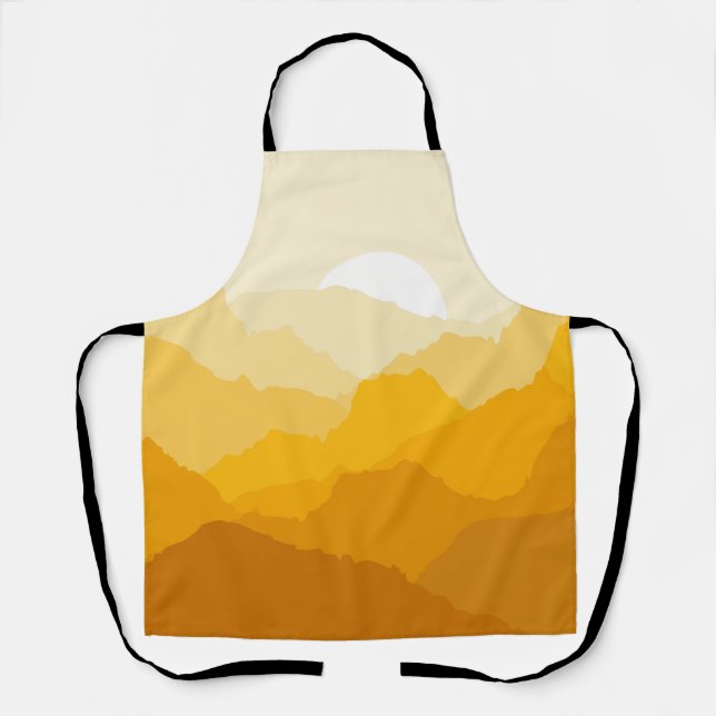 Tablier Soleil de montagne jaune et orange (Recto)