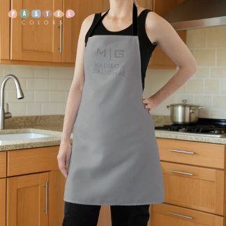 Tablier Solid Soft Light Gray Pastel Steel Grey Color