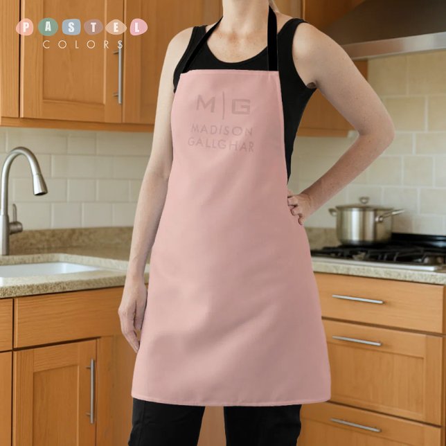 Tablier Solid Soft Light Pastel Salmon Peach Pink Color (Solid Soft Light Pastel Salmon Peach Pink Color Apron
)