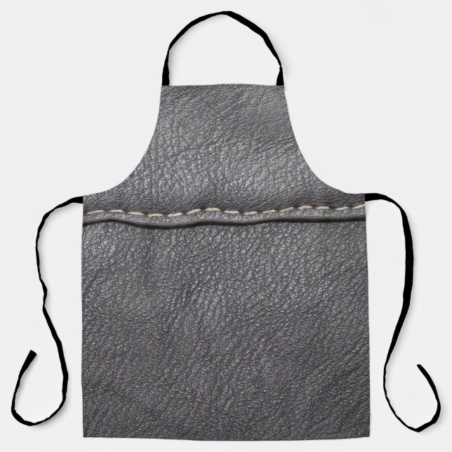 Tablier Sophistication en cuir noir : Luxe du cuir noir (Recto)