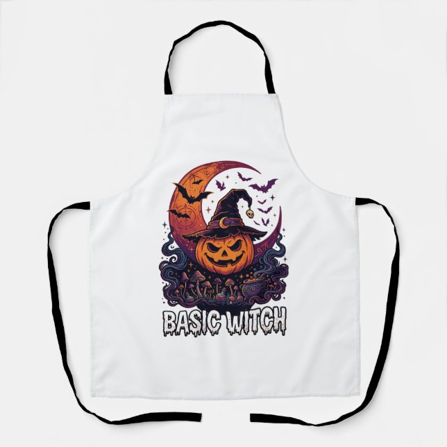 Tablier Sorcière de base Halloween Citrouille Croissant de (Recto)