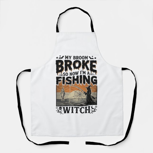 Tablier Sorcière de pêche Halloween Dessin Vectoriel Vinta (Recto)
