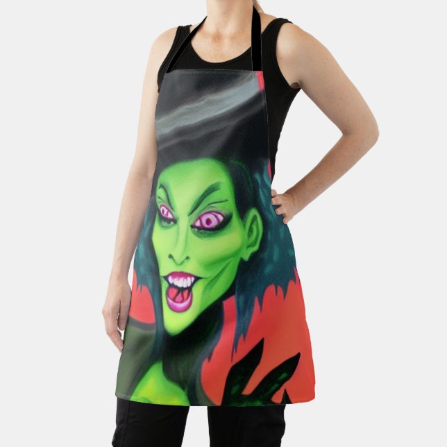 Tablier Sorcière d'Halloween lunaire (Insitu)