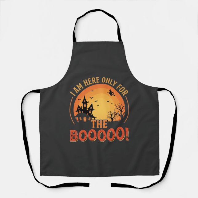 Tablier Sorcière d'Halloween Maison hantée Boo Design_1 (Recto)