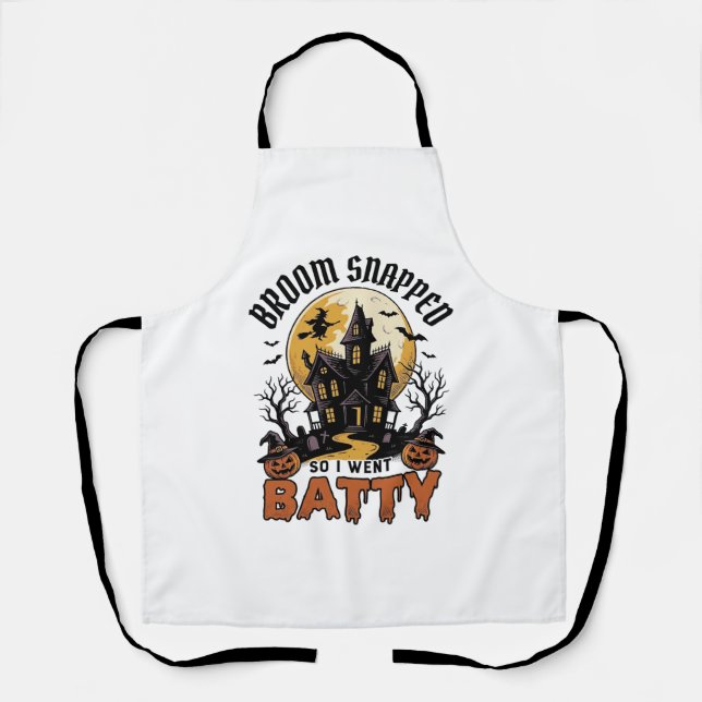 Tablier Sorcière drôle Halloween Maison hantée Graphique C (Recto)