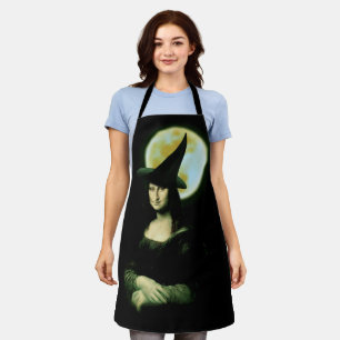 Tablier Sorcière Mona Lisa Halloween pleine lune