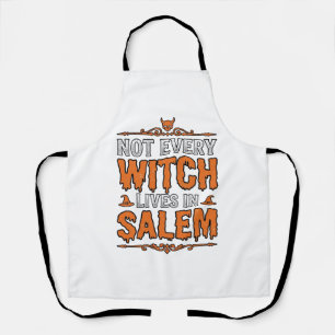 Tablier Sorcière Vintage Salem Halloween Typographie Desig