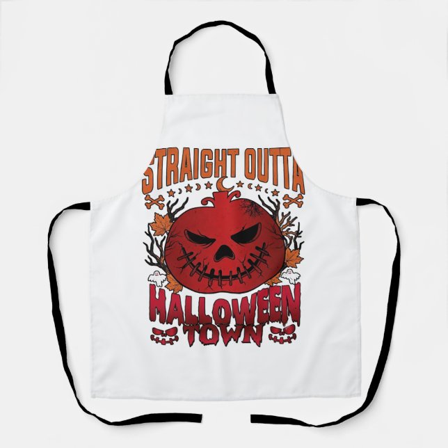 Tablier Sortis d'Halloween Town Fantômes de citrouille rou (Recto)