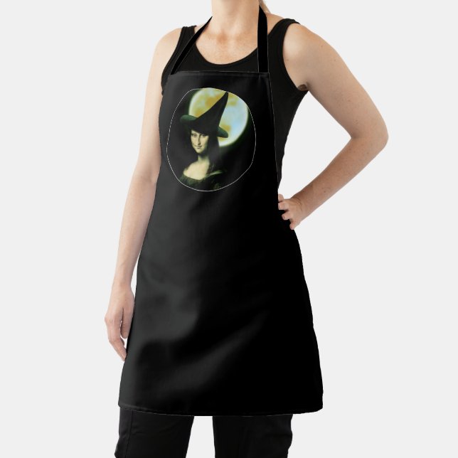 Tablier Sourire de Mona Lisa Halloween pleine lune (Insitu)