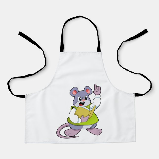 Tablier Souris comme enseignant avec livre (Recto)