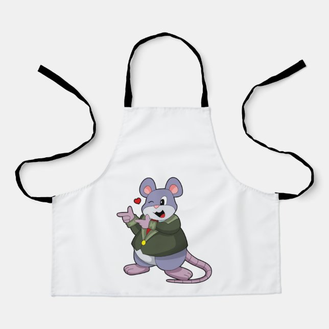 Tablier Souris en marié avec costume (Recto)