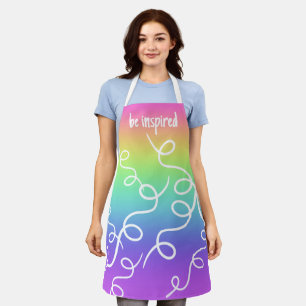 Tablier Soyez inspiré arc-en-ciel tourbillonnants Apron