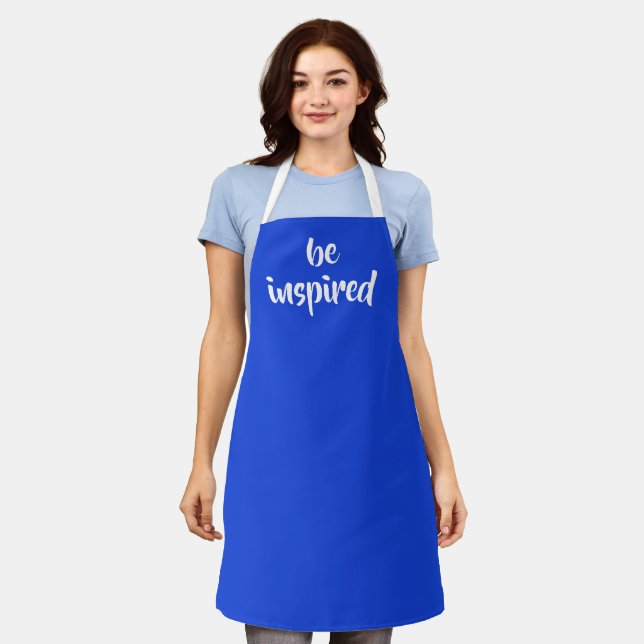 Tablier "Soyez inspiré" Royal Blue Apron (Porté)