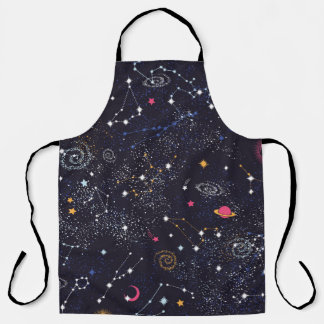 Tablier Space Galaxy constellation sans couture motif