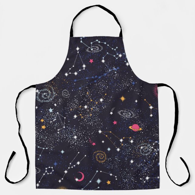 Tablier Space Galaxy constellation sans couture motif (Recto)
