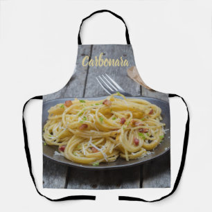 Tablier Spaghetti Carbonara Pasta avec Bacon et Parmesan
