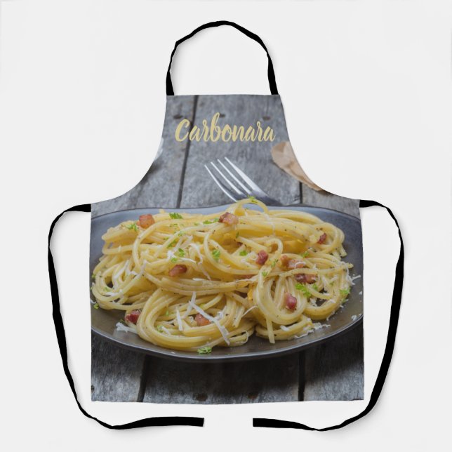 Tablier Spaghetti Carbonara Pasta avec Bacon et Parmesan (Recto)