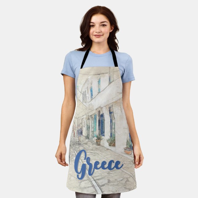 Tablier Spetses Greece Apron – Traditional Greek Island  (Porté)