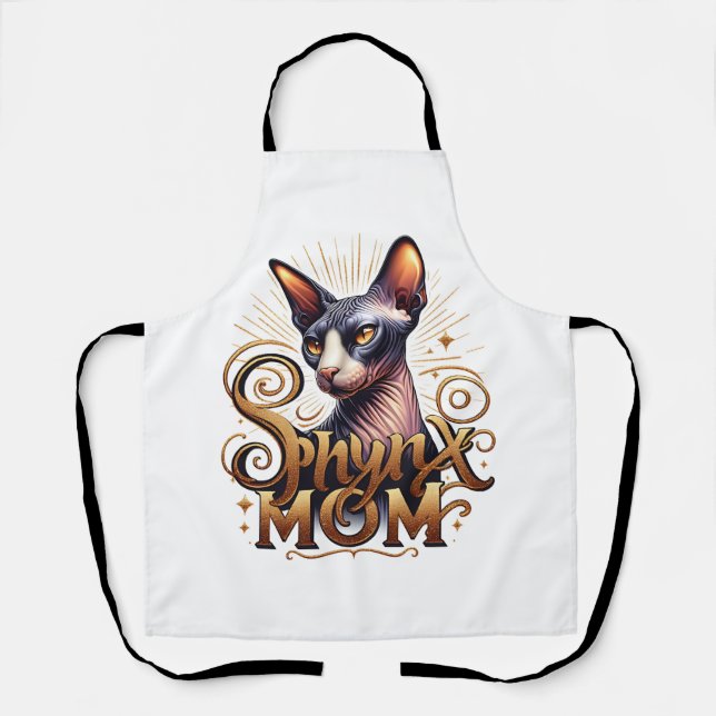 Tablier Sphynx Maman Amoureux des chats Mum Apron (Recto)