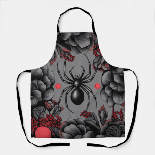 Tablier Spider Floral design style gothique