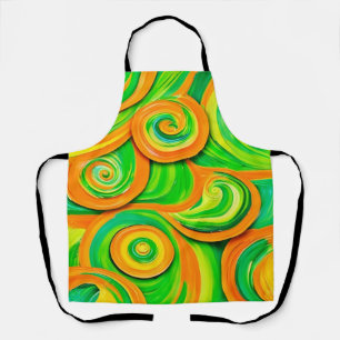 Tablier Spirale verte et orange