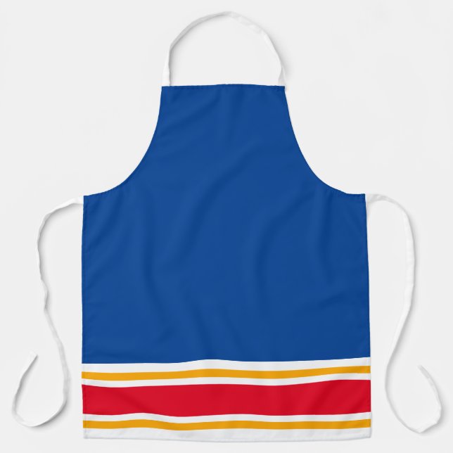 Tablier Sporty Deep Blue Red White Yellow Racing Stripes (Recto)