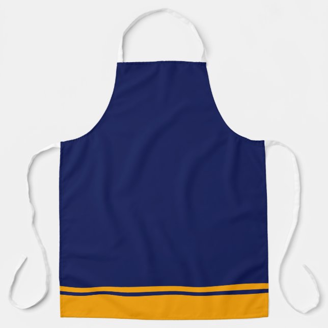 Tablier Sporty Navy Blue Golden Yellow Racing Stripes (Recto)
