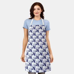 Tablier Spray Floral Style 1-Bleu-Blanc-