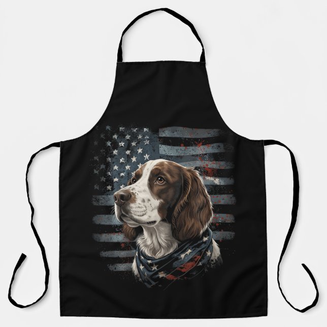 Tablier Springer Spaniel Chien Drapeau Américain (Recto)