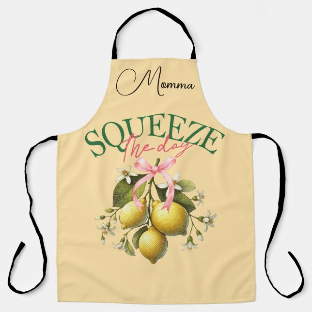 Tablier Squeeze Day Lemons Personnalisé (Recto)