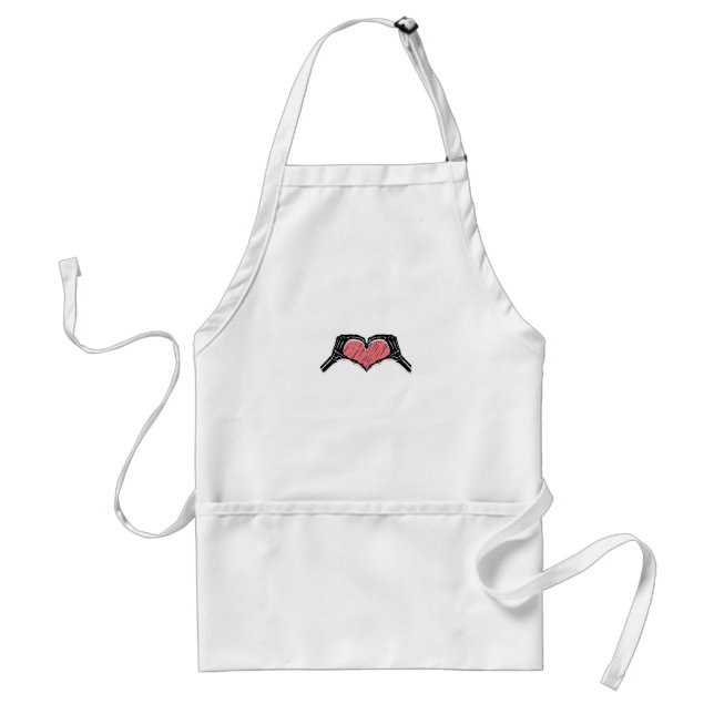 Tablier Squelette Coeur main signe Valentines Jour Classiq (Devant)