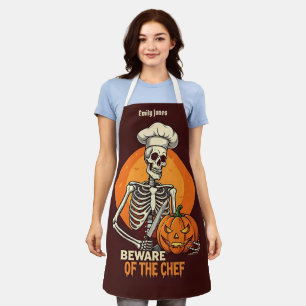 Tablier Squelette d'Halloween "Attention au Chef" Éffray