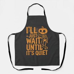 Tablier Squelette drôle d'Halloween attendant un design si