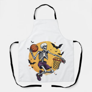 Tablier Squelette éffrayant Dunking Basketball Graveyard H