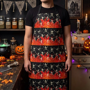 Tablier Squelettes dansants en flammes de feu pour Hallowe
