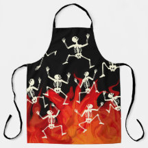 Squelettes dansants en flammes pour Halloween