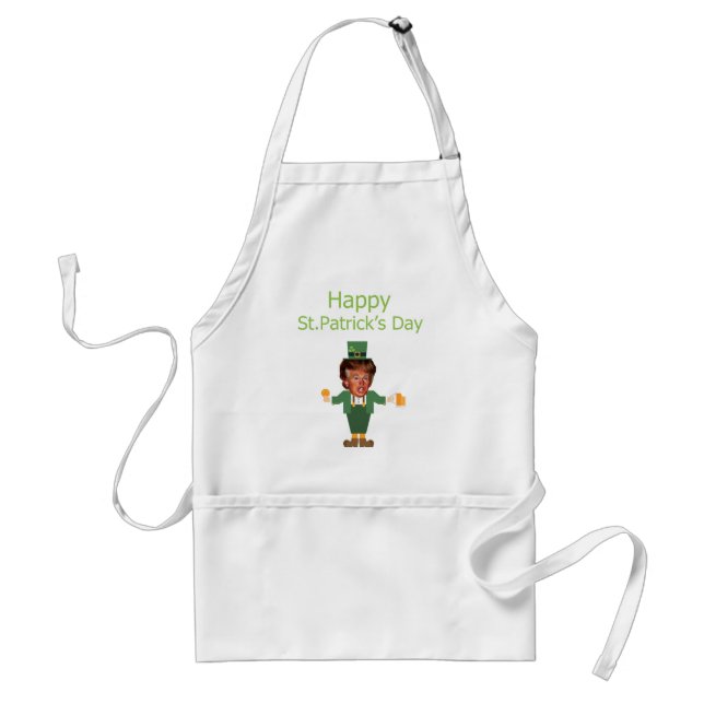 Tablier st patrick trump leprechaun (Devant)