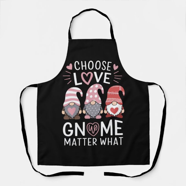 Tablier St-Valentin Choisissez L'amour Gnome Peu Importe Q (Recto)
