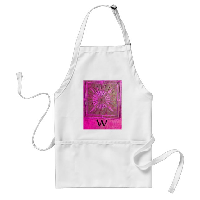 Tablier STAR DU MATIN Rose, Fuchsia Black, Monogramme (Devant)