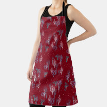 Starry Woods Apron - Christmas Red