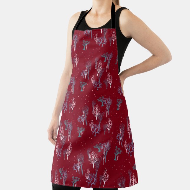 Tablier Starry Woods Apron - Christmas Red (Insitu)