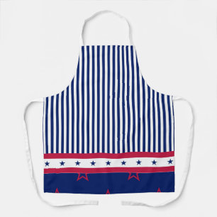 Tablier Stars & Grilles Rouge Blanc Bleu Patriotique Grill