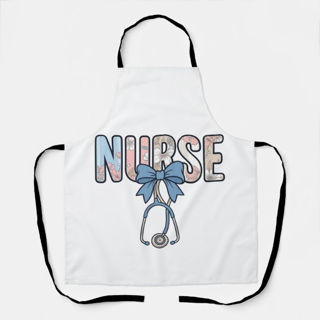 Tablier Stéthoscope Nurse Bow Floral Vintage (Recto)