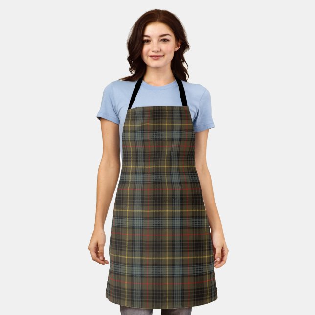 Tablier Stewart Chasse Patiné Tartan Plaid Motif (Porté)